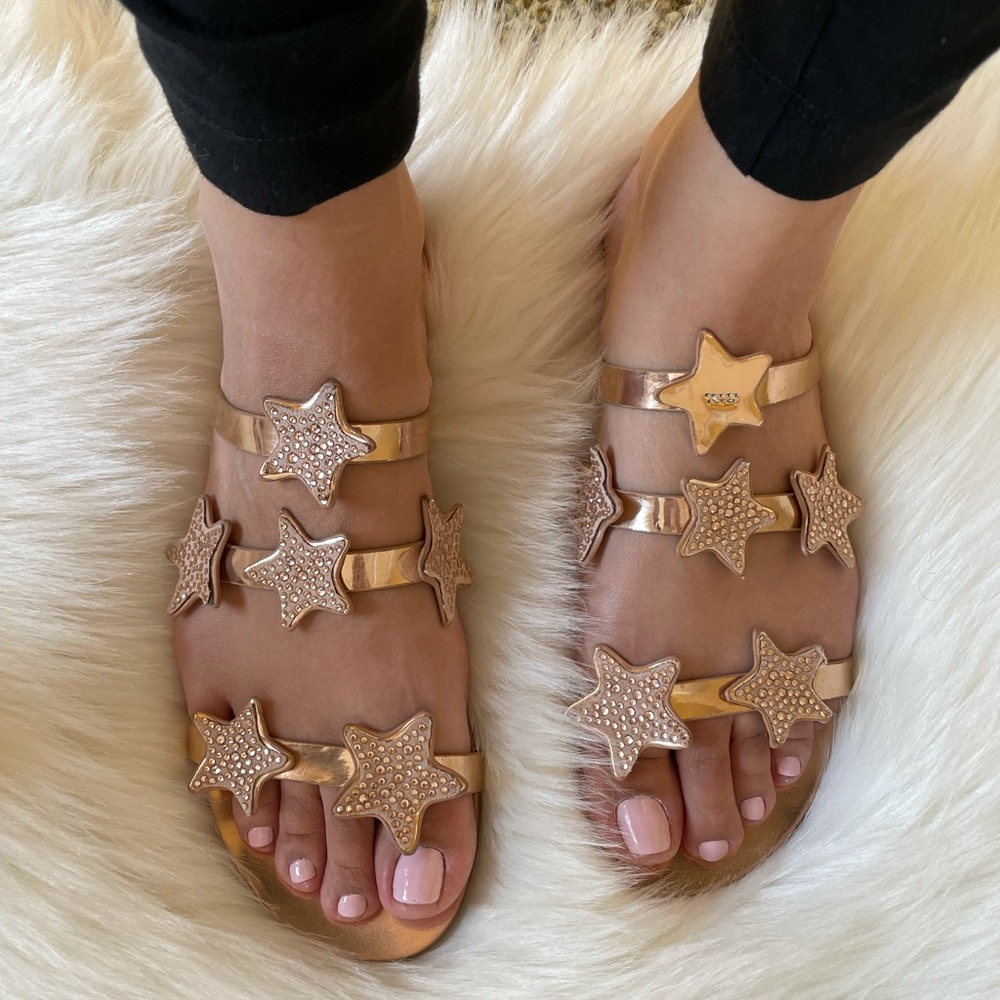 Vintage Havana Bora Star Sandals in Rose Gold